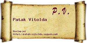 Patak Vitolda névjegykártya